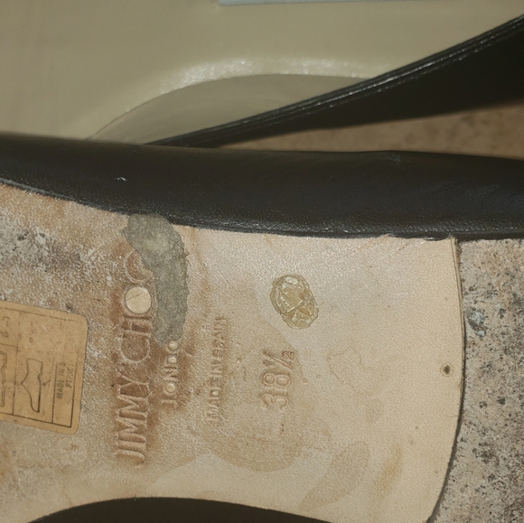 Jimmy Choo Alina Flats Black Leather Size 38 1/2 (US size 8) - Picture 3 of 5